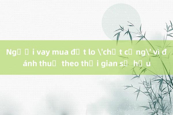 Người vay mua đất lo 'chết cứng' vì đánh thuế theo thời gian sở hữu