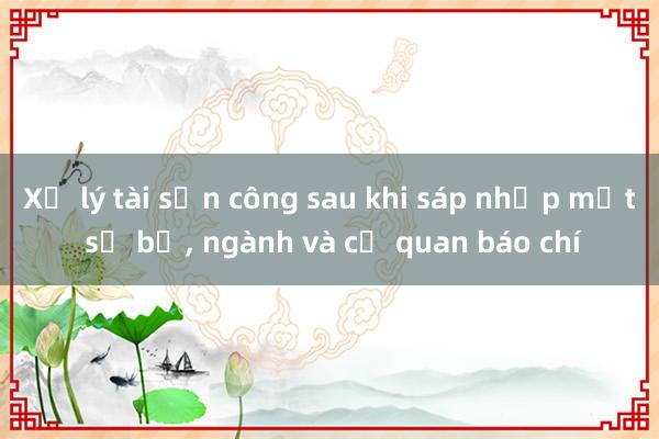 Xử lý tài sản công sau khi sáp nhập một số bộ， ngành và cơ quan báo chí