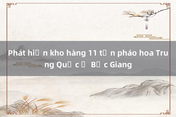 Phát hiện kho hàng 11 tấn pháo hoa Trung Quốc ở Bắc Giang