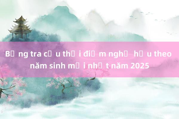 Bảng tra cứu thời điểm nghỉ hưu theo năm sinh mới nhất năm 2025