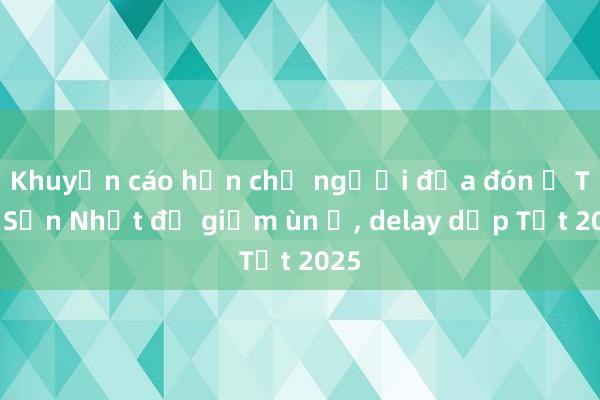 Khuyến cáo hạn chế người đưa đón ở Tân Sơn Nhất để giảm ùn ứ, delay dịp Tết 2025